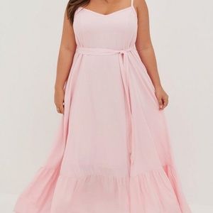 Torrid NWT | Light Pink Maxi Gauze Tiered Dress